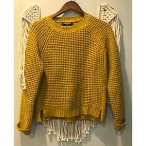 Mustard Yellow Waffle Knit Sweater